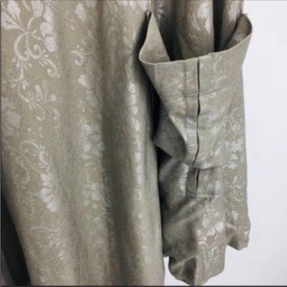 VINTAGE Covet Gold Silver Metallic Mid Length Laganlook style skirt size Large - Picture 3 of 6